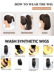 Easy-Clip Short Curly Ponytail Extension For Women - Comfortable, Heat Resistant Synthetic Hair Accessory, Hair Accessories - Multicolor - View 12
