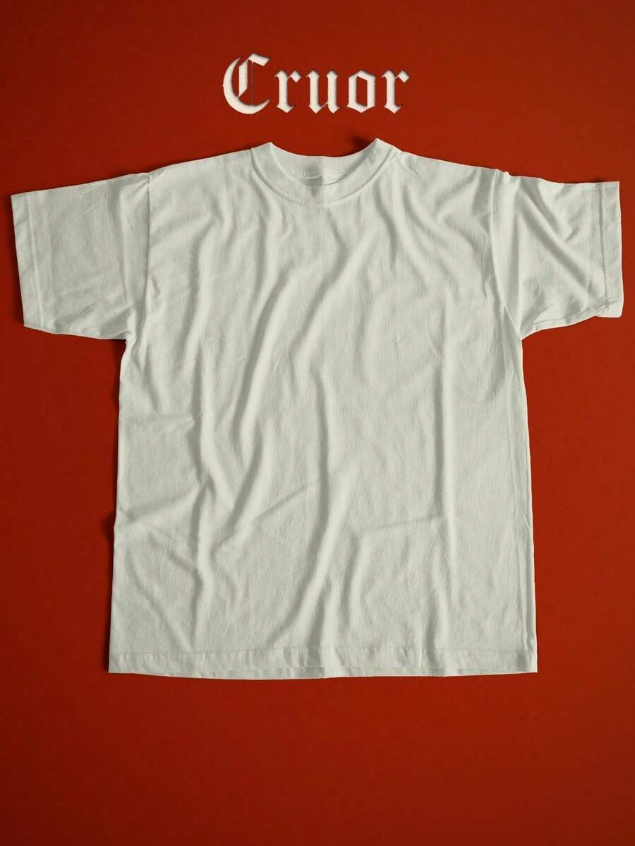 Camiseta Lisa Basica Cruor Wear Fio 26.1 100% Algodão Plus Size Unissex T-shirt Camisa Inverno - Off-white - Visão 1