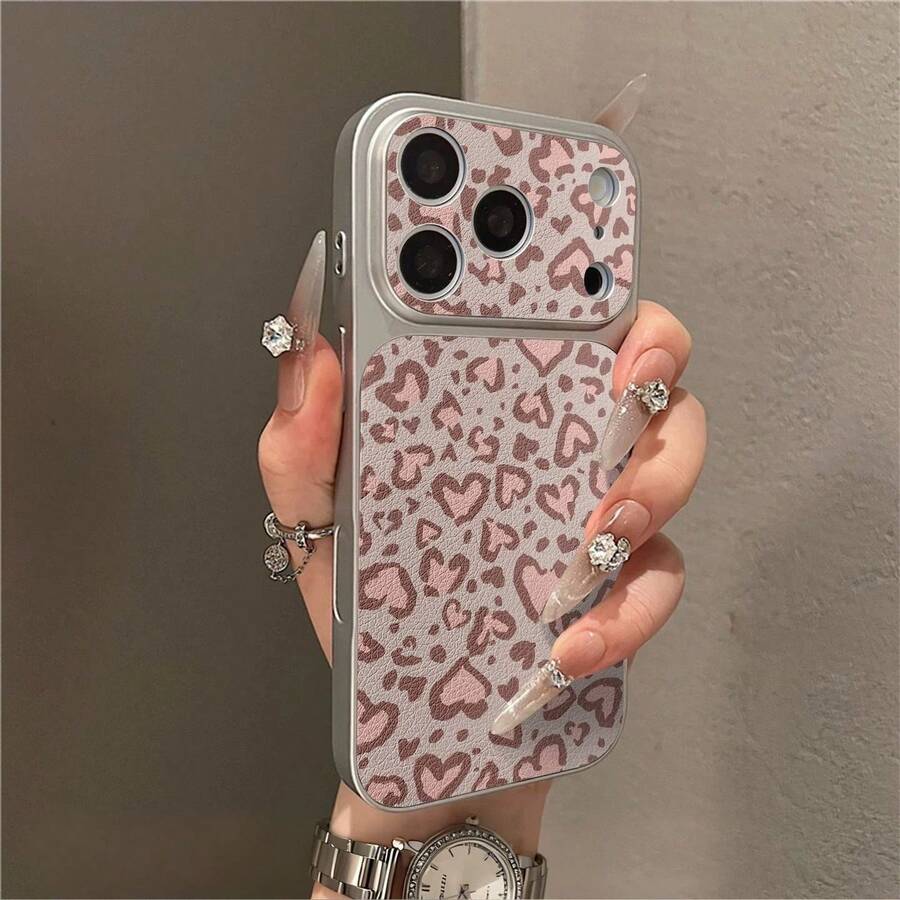 Fashionable New 3D Heart Leopard Print Soft Phone Case Compatible With IPhone 17 Pro Max, 17 Pro, 17 Air, 17, 12, 13, 14, 15, 16 Pro Max, 14 Plus, 15 Plus, 16 Plus, 11, 17, 16, 15, 14, 13, 12 Shockproof Protective Cover - Multicolor - View 1