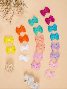 40pcs Baby Hair Clips, Mini Snap Clips, Pastel Color, Bow Decor, Suitable For Baby Girls, Non-Slip Barrettes, Especially Suitable For Newborns With Fine Soft Hair, Holiday Party Baby Hair Accessories - Multicolor - View 7
