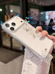 新款時尚奢華蝴蝶水鑽手機殼，適用於 iPhone 18 Pro Max/18 Pro/18/17 Pro Max/17 Pro/17/16 Pro Max/16/16 Pro/16 Plus/15/15 Pro Max/15 Pro/15 Plus/11/13/14 Pro Max/13 Pro/13 Pro Max/14 Pro/14 Pro Max/14 Plus，高端美學風格，耐磨防刮、防震防摔，日常使用全方位保護 - 無色 - 查看 4