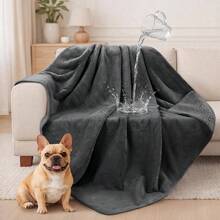 - Manta impermeable para perros medianos y grandes, manta lavable para sof, proteccin de muebles, 50x 60 pulgadas, manta reversible de franela Sherpa a prueba de lquidos, color gris - Gris + 50" x 60" - Ver 1