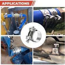 T-Bolt Hose Clamp,20-22mm OD Range 304 Stainless Steel Pipe Strap Clamp, Adjustable Heavy Duty Tube Clamp (4 Packs, 0.79" To 0.87") Industrial - Multiple Styles - View 2