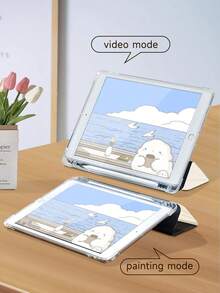 Kingsung 個性化女孩圖案平板保護殼，相容於 iPad 9.7/10.2/10.5/10.9/12.9/Pro 11、第 10 代、Air 8 (M4) 2026 (11/13 吋)、Galaxy Tab S6 Lite 10.4 吋、Kindle Paperwhite 第 12 代 2024、Kindle 第 11 代 2022，柔軟防震，智慧支架/自動喚醒/休眠 - 彩色 - 查看 3