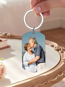Llavero de metal personalizable, impreso con tu foto y texto, 4 estilos y 4 colores disponibles, paquete de 1 pieza, 3 piezas o 5 piezas. Perfecto como llavero, decoración de mochila, regalo de cumpleaños, regalo de aniversario y regalo del Día de San Valentín. - Multicolor - Ver 6