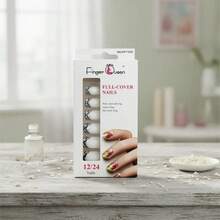 Finger Queen Unhas Postiças Zebra Preta Quadradas Curtas 24pcs - Zebra Preta - Visão 4
