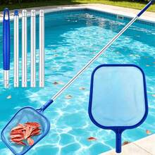 Pool Skimmer Net Set, Adjustable 5-Section 48-Inch Telescopic Aluminum Alloy Pole, Dense Pond Cleaning Net, Fine Mesh Leaf Net, Suitable For Garden Ponds And Hot Tubs, Blue, For Pool Maintenance And Cleaning, Essential Pool Maintenance | Professional Pool Equipment | Durable Pool Net | Pool Cleaning Tools - 6-chaowang - View 2