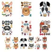 6/12pcs Cartoon Dog Stickers For Kids, DIY Dress-Up Stickers, Holiday Party Favor Bag Fillers, Classroom Craft Stickers - Multicolor - View 3