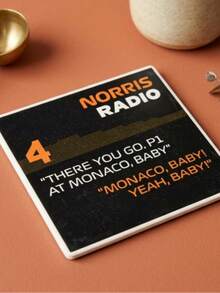 1pc 10cm*10cm Ceramic Coaster F1 Radio TR Style Fun Racing Non-Slip Heat-Resistant Absorbent Coaster, Suitable For Dinner, Afternoon Tea Or Breakfast - Orange - View 7