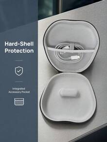 Kotak Penyimpanan Headphone Over-Ear Ukuran Besar Universal, Tas Pembawa Headset Portabel Tahan Guncangan EVA Keras dengan Tali Tangan, Kantong Pengorganisasi Aksesori Earphone Tahan Air untuk Perjalanan - View 9