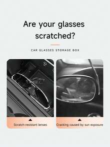 Car Sun Visor Glasses Storage Box, Durable Scratch-Resistant Fashion Glasses Organizer, Practical Car Interior Accessory, Thoughtful Gift Choice For Daily Drivers And Commuters - 1pc - View 10