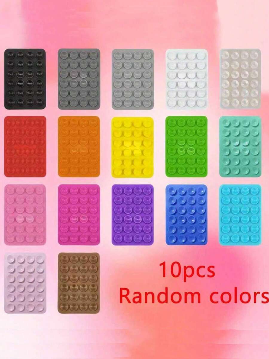 10pcs Silicone Suction Cup Phone Stand, Random Color, Multiple Color Options, Suitable For Smartphones, Non-Slip Adhesive Grip, Supports Hands-Free Viewing, Video Calls, Gaming, Car Dashboard And Bedside Use, Portable Phone Stand, Multi-Functional Suction Cup, Gift For Friends, Ideal Holiday Small Gift