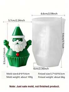 Juego de moldes de silicona para velas de aromaterapia DIY de Navidad, formas de árbol de Navidad 3D & Papá Noel lindo, moldes de jabón, yeso y resina hechos a mano, herramientas de decoración para hornear en casa, esencial para hacer regalos de vacaciones - Magdalenas navideñas - Ver 15