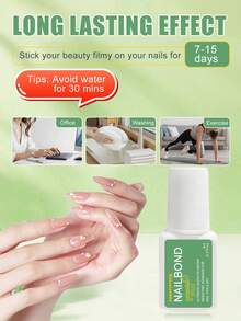 GELPOLISH 1pc/2pcs/3pcs/6pcs Super Strong Brush-On Nail Glue, Suitable For Acrylic Nails, Nail Tips And Press-On Nails (8ml), Repairs Broken Nails, Acrylic Nail Glue, Nail Adhesive, No UV Light Required - 8ml - View 2