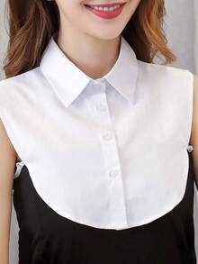 1pc Premium Detachable Fake Collar Inner Lining, Women's Knitted Polyester Layered Half Shirt Collar, Elegant Versatile Neck Accessory, Multiple Colors, Machine Washable, Suitable For Workplace Daily Commute Outfits - Multiple Styles - View 1