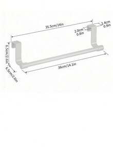 1 pièce Barre à serviettes extensible en acier inoxydable 23 cm (9,06 pouces)/36 cm (14,17 pouces), porte-serviettes de salle de bain et de cuisine, barre à serviettes en acier inoxydable brossé de 36 cm (14 pouces) avec crochets, porte-serviettes gain de place - Noir - Voir 14