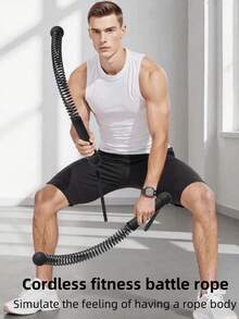 Entrenador de brazos inalámbrico, cuerda de batalla para entrenamiento de fuerza, accesorio de fitness para el hogar, cuerda de fitness inalámbrica unisex, adecuada para construcción muscular, pérdida de peso, entrenamiento de fuerza, gimnasio, hogar y viajes - Multicolor - Ver 3