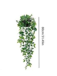 Artificial Plants, Hanging Potted Plants, Wall Hanging Shelf Decor, For Indoor, Outdoor, Living Room Shelf Decor, Home Decor, Room Decor, Garden Decoration, Wall Decoration - Green - View 6