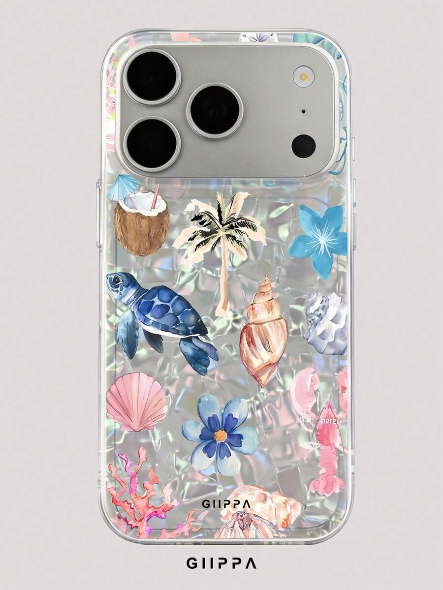 GIIPPA 1pc Turtle Pattern Design Phone 17 Pro Max Phone Case, Compatible With Phone 16 Pro Max, 15 Pro Max, 14 Pro Max, Korean Style High-End Fashion Fun Phone Case, Compatible With 11/12/13/14/15/16 Pro Max Plus, Elegant Design Suitable For Men And Women, Perfect Gift For Girlfriend For Christmas, Valentine's Day, Easter, Wedding Season And Birthday! - Multicolor - View 1