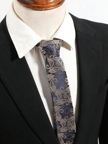 1PC Men's Fashion Paisley Pattern Slim Tie Suitable For Party, Daily, Travel, Vacation, Beach And Outing - Multicolor - View 5