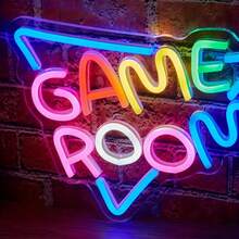 Game Room Neon Sign, Multicolor LED USB Dimmable Neon Light For Wall Decor, Gaming Aesthetic Neon Lamp, Unique Birthday Gift For Gamers, Man Cave & Kids Game Room Wall Art Decoration - Game Room - View 5