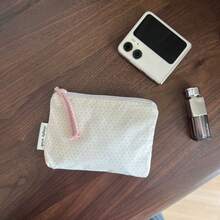 Ins Pastoral Style Floral Polka Dot Plaid Print Makeup Bag, Cute Fabric Zipper Portable Storage Pouch - Coin Purse - View 11