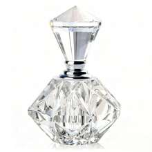 Carved Crystal Empty Mini Refillable Perfume Bottle - Clear - View 1