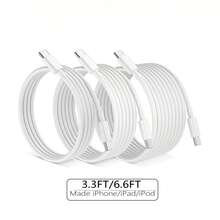1/3 Stücke 3.3ft/6.6ft USB-C zu USB-C Datenkabel, kompatibel mit iPhone 17/16/15 Pro Max, S26/S25/S24/S23/S22/S21, Laptop, Switch, Steam Deck und anderen Type-C Geräten, Handy Ladekabel - Weiss - Übersicht 1