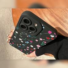 Black Eyes Colorful Flowers Print Phone Case - 黑色 - 查看 4