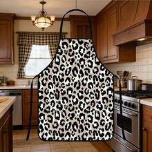 1pc Leopard Print Apron, Polyester Material, Suitable For Cooking, Barbecue, Gardening, Painting, Manicure, Unisex, Indoor And Outdoor Use - Multicolor - View 8