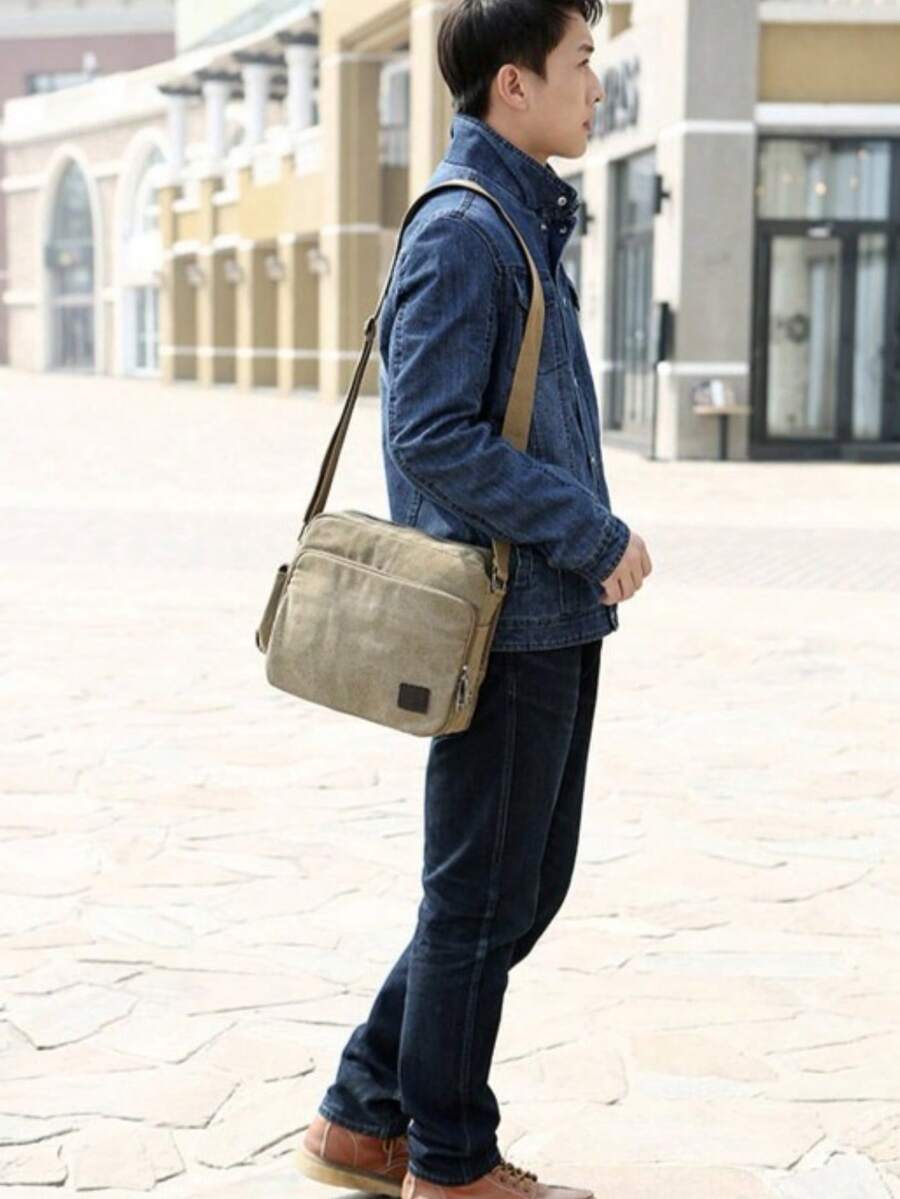 Men Crossbody Bags - Khaki - View 1