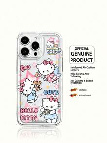 Miniso 三麗鷗 Hello Kitty 透明手機殼，節日禮物手機殼，防滑、防摔、防指紋手機殼，相容於 IPhone 17 17Air 17pro 17promax 11 12 13 14 15 16pro 16promax 14Plus 15Plus 16Plus 16pro 16promox XR - 無色 - 查看 1