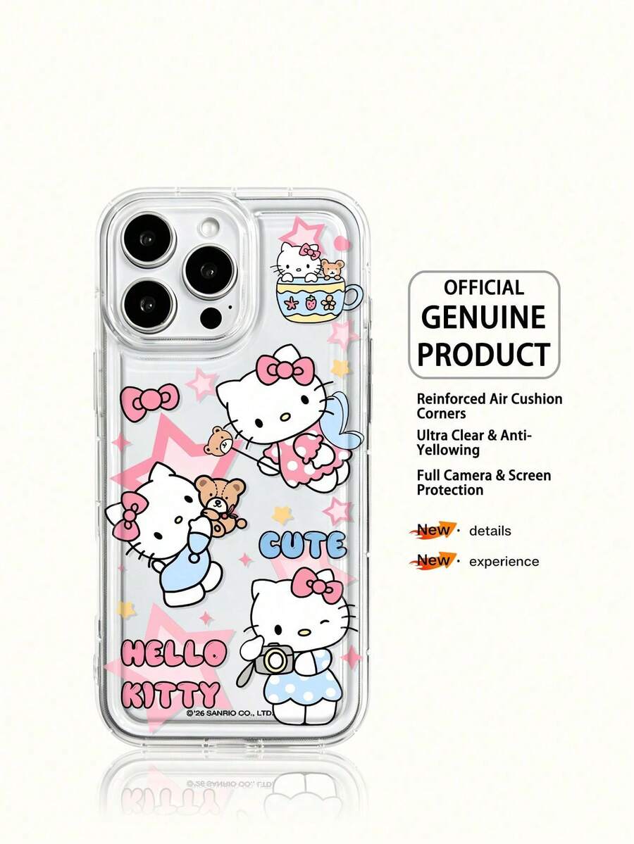 Miniso 三麗鷗 Hello Kitty 透明手機殼,節日禮物手機殼,防滑、防摔、防指紋手機殼,相容於 IPhone 17 17Air 17pro 17promax 11 12 13 14 15 16pro 16promax 14Plus 15Plus 16Plus 16pro 16promox XR - 無色 - 查看 1