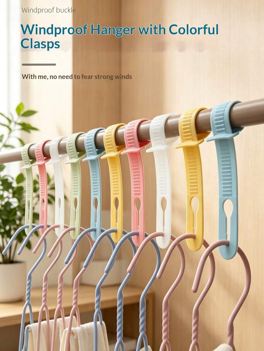 30/20/10/1pc Windproof Silicone Clothes Hanger Clips, Colorful Non-Slip Laundry Clips, Macaron Color Hanger Locks, Suitable For Wardrobe Storage, Balcony Outdoor Drying Rack, Ins Style Closet Storage, Space-Saving