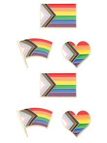 Rainbow Pride Enamel Pin Set - Colorful Heart & Flag Symbol Brooch Collection For Bag & Jacket - Multicolor - View 12