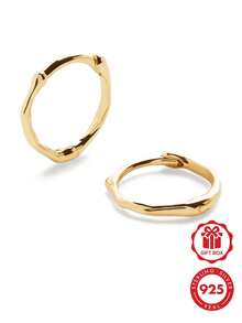925純銀極簡獨特美人魚迷你耳環 奢華圓形耳圈飾品 女款 - Round Hoop Earrings - 查看 1