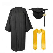 2026 多色畢業禮服套裝，大學與高中畢業袍附方帽與榮譽飾品，多色多尺寸可選；垂墜透氣面料，方便拉鍊開合，適用於大學畢業典禮、高中畢業照、教會儀式、成人紀念拍照等，視覺效果強，支持班級大宗採購 - 查看 9