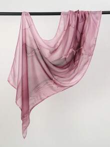 1pc Women's Fashion Bohemian Style Digital Print Long Scarf, Minimalist Lightweight Design, Suitable For Daily Wear, Outings And Gatherings - Pink - View 4