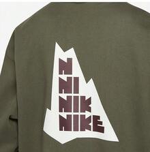 Nike Men's New Autumn/Winter Thermal Lined Embroidered Sport Letter Sweatshirt FV4024-325 - Army Green - View 5