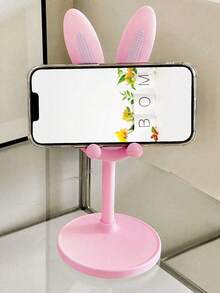 Suporte de secretária multifuncional com altura ajustável para telemóvel, design criativo de coelho cartoon fofo, suporte prático - Multicolorido - Ver 4