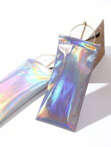 1 pieza Bolsa portátil de gafas de colores para mujeres, bolsa de gafas elegante y brillante, estuche de almacenamiento de gafas de moda ligero y protector, bolsa de gafas de moda - Multicolor - Ver 2