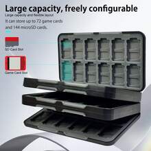 ONETIAOLONG 72 Game Card Slots And 144 Micro SD Card Slots Storage Box, Compatible With Switch, Switch Lite/OLED/NS - View 5