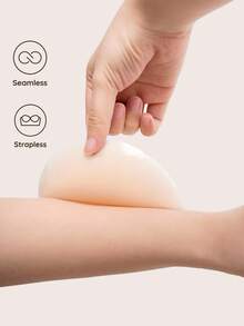 Plus Size Reusable Self-Adhesive Silicone Nipple Covers,Ultra-Thin & Invisible Self-Adhesive Nipple Pasties, Lingerie Accessories Almond Wedding Bra - Multicolor - View 4