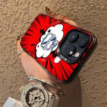 Tema de explosión de cómic rojo de Pueblafunda de teléfono Fundas compatibles con ,Apple,VIVO,OPPO,,, y Honor.Fabricadas en silicona TPU,ofrecen protección contra golpes y caídas. - Negro - Ver 6