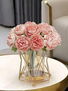 1 pieza Florero de hierro de lujo, adecuado para sala de estar del hogar, decoración de boda, accesorio para cena a la luz de las velas en restaurante, decoración del hogar, florero, centro de mesa, decoración de mesa, boda, cumpleaños, decoración de habitación, decoración de dormitorio, decoración de boda, decoración de casa, artículos de decoración del hogar, suministros de decoración de habitación, decoración de dormitorio, adorno decorativo. Regalo del Día de la Madre - Multicolor - Ver 9