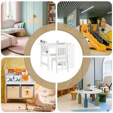 SoBuy KMB60 Children's Table With 1 Chair Children's Seating Group Inside Children's Table Chair Set Painting Table For Children - 白色 - 查看 6