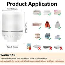 1 Set Sellador al Vacío y Bolsas de Almacenamiento al Vacío, Adecuado para Tela del Hogar, Ropa, Pantalones, Mantas, Almacenamiento al Vacío de Ropa de Cama, También Adecuado para Viajes, Habitación, Uso en Dormitorio, Herramienta de Almacenamiento de Ropa de Otoño - Ver 11