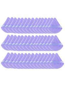 5/10/20/30/35/40/45/50/100 piezas Borla de polvo triangular con textura aterciopelada, Borla de polvo fijador de maquillaje, Diseñada para contorno y ojos, Borla de polvo en forma de abanico, Uso en seco y húmedo, Borla de polvo de esponja, Adecuada para todo tipo de piel - Multicolor - Ver 7