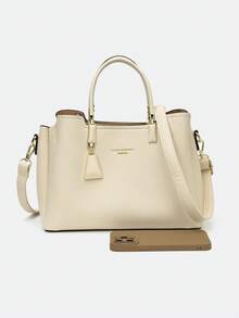 Dedoo Light Luxury Fashion Versatile Multi-Compartment Large Capacity Handbag & Crossbody Bag - Beige - View 9