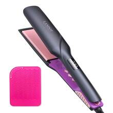 LANDOT Catok Rambut Datar Lebar 1-3/4", Teknologi Anti-Statik, Pemanasan Cepat 20 detik, Mati Otomatis 60 menit, Pelat Pemanas Keramik Mengambang Memanjang 30%, Lapisan Titanium + Keramik, Termasuk Bantalan Silikon Tahan Panas - Hitam - View 1